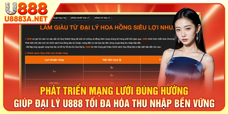 Phát triển mạng lưới đúng hướng giúp đại lý U888 tối đa hóa thu nhập bền vững